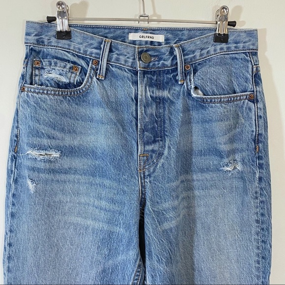 GRLFRND Karolina Jeans in Domenico High Rise Straight Leg Cotton Stone Wash 27 - Picture 3 of 6